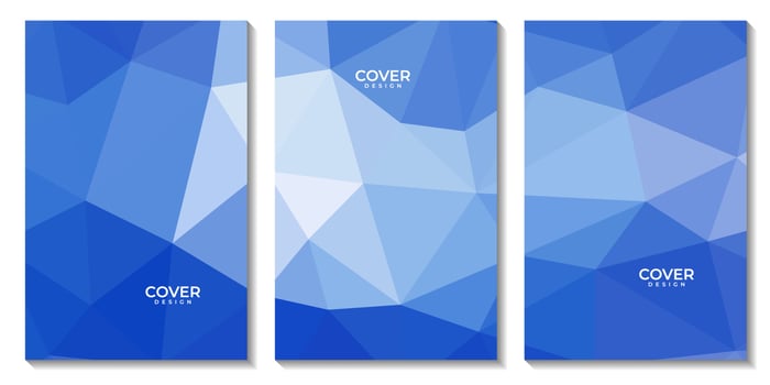 abstract flyers geometric blue gradient with triangles pattern modern background for business vector