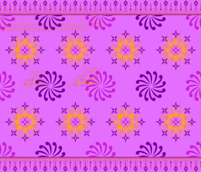 Ethnic folk geometric seamless pattern in dark purple vector