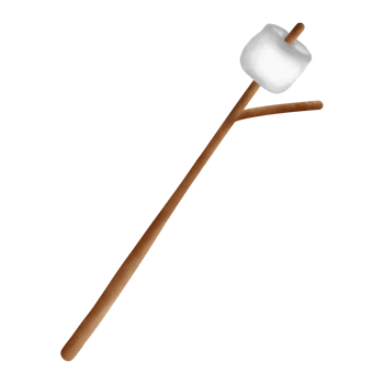 Marshmallow on a stick watercolor element png