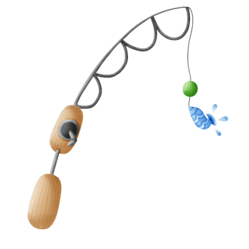 Fishing rod watercolor element png