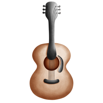 Guitar watercolor element png