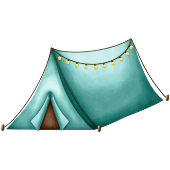 Tent with light watercolor element png