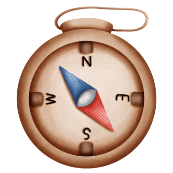 Compass watercolor element png