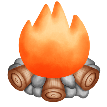 Campfire watercolor element png