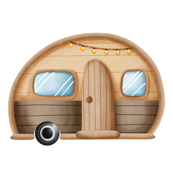 Caravan watercolor element png