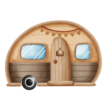 Caravan watercolor element png