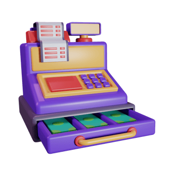 Cashier machine 3d icon png