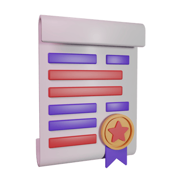 Paper with a star and a medal badge 3d icon png
