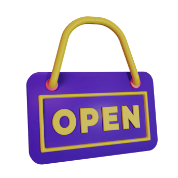 Hanging open sign 3d icon png