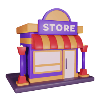Retail store building 3d icon png