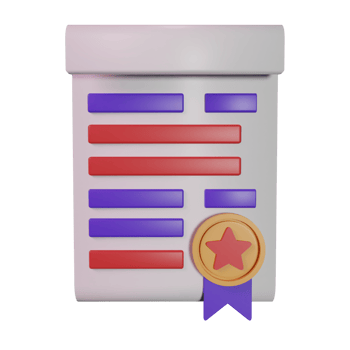 Paper with a star and a medal badge 3d icon png