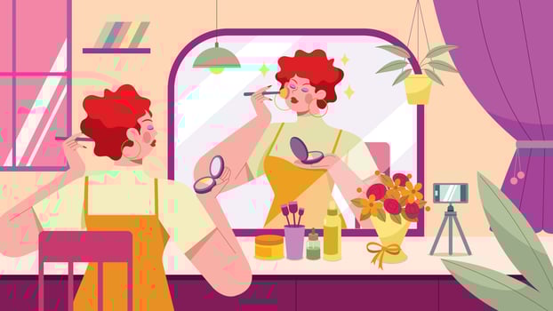Beauty Vlogger Flat Design vector