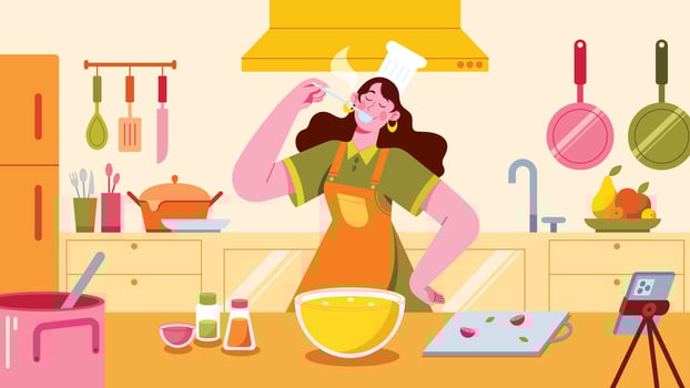 Cooking Vlogger Female vector