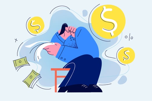 Depression, crisis, bankrupt concept vector