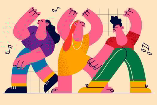 Dancing, moving, dancer concept vector