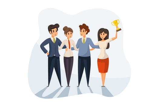 Success, win, celebration, goal achievement, business concept. vector