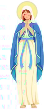 Virgin Mary Praying on White vector