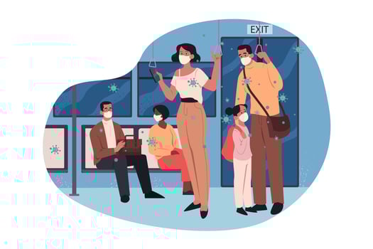 Desease, biohazard, face mask, epidemy, covid19, infection, 2019ncov, coronavirus concept vector