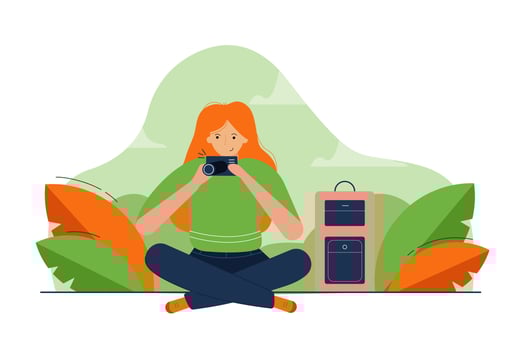 Photography, work, creativity concept vector