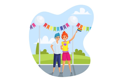 Lgbt activism, parade concept. vector