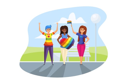 Lgbt parade, activism concept. vector