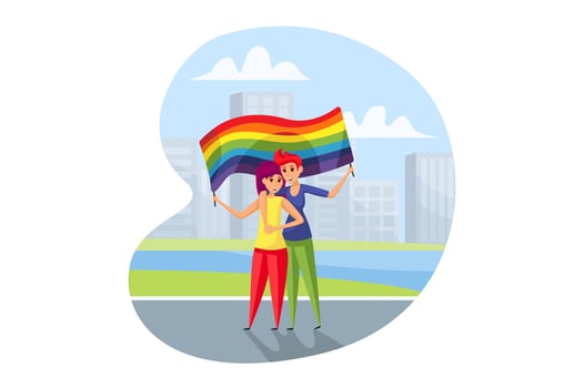 Lgbt activism, parade concept. vector