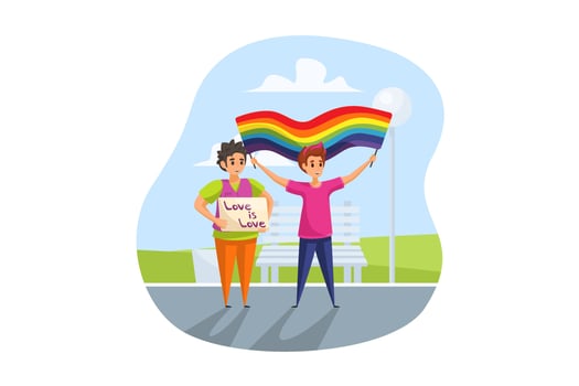 Activism, lgbt, parade concept vector