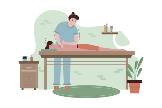 Halth, care, medicine, massage, osteopathy concept vector