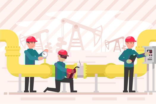 Industry, work, oil, maintenance concept vector