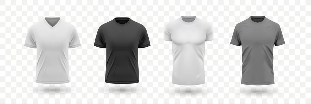 Realistic male shirt mockups set collection vector