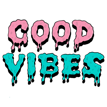 Good Vibes Word Retro Colorful Lettering, Hand Draw png