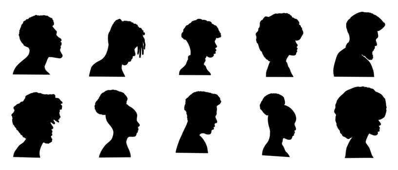 Afro Hair Style Silhouette vector