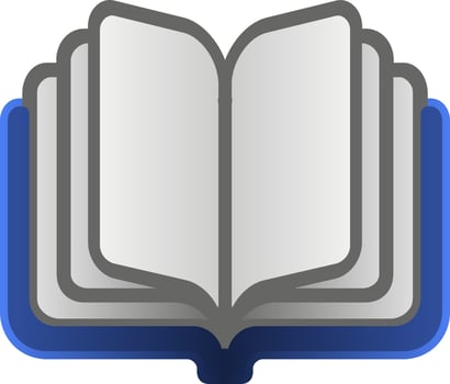 Open book vector illustration set. Simple blue open book icon vector. Blue open book for symbol education, school, study, student and library. Back to school stationery design graphic resource