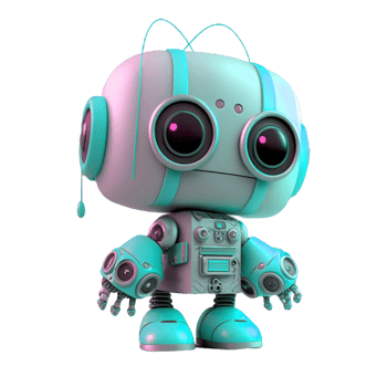 Adorable Blue Bots Small Cute Robots Generated by AI png
