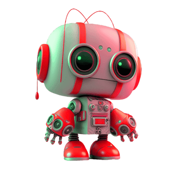 Charming Crimson Bots Small Cute Robots Generated by AI png