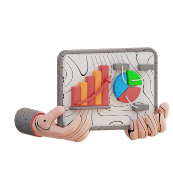 3d illustration hand holding a graphic presentation png