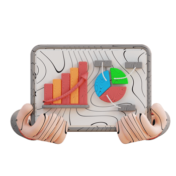 3d illustration hand holding a graphic presentation png