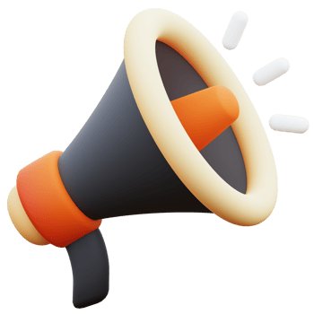 3d render of megaphone icon png