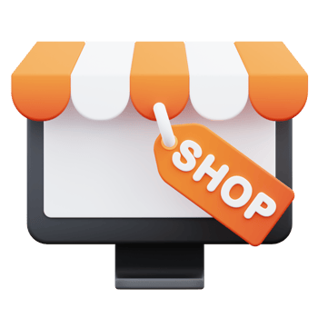 3d render of online shop icon png