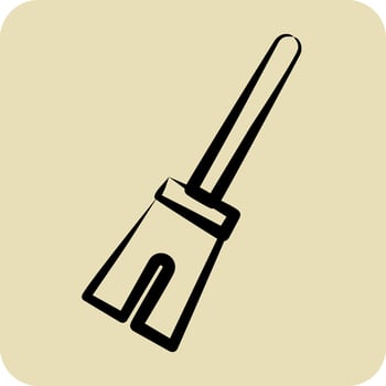 Icon Broom. suitable for Halloween symbol. hand drawn style. simple design editable. design template vector