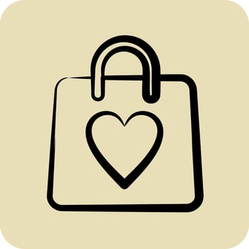 Icon Gift Bag. suitable for Kids symbol. hand drawn style. simple design editable. design template vector