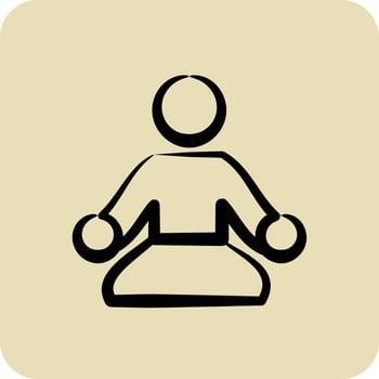 Icon Meditation. suitable for Healthy symbol. hand drawn style. simple design editable. design template vector
