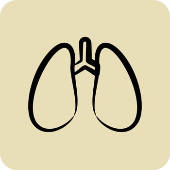 Icon Lungs. suitable for education symbol. hand drawn style. simple design editable. design template vector