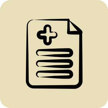 Icon Medical Report. suitable for medicine symbol. hand drawn style. simple design editable. design template vector