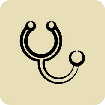 Icon Stethoscope. suitable for education symbol. hand drawn style. simple design editable. design template vector