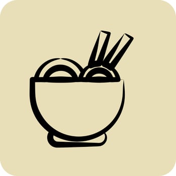 Icon Ramen. suitable for Japanese symbol. hand drawn style. simple design editable. design template vector