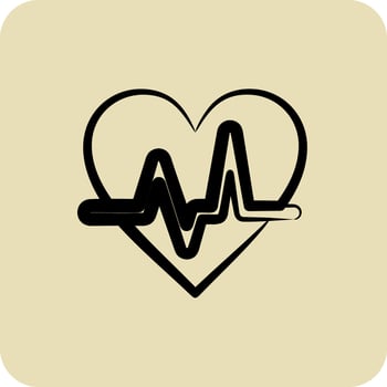 Icon Cardio. suitable for Healthy symbol. hand drawn style. simple design editable. design template vector