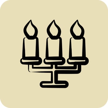 Icon Candelabrum. suitable for House symbol. hand drawn style. simple design editable. design template vector