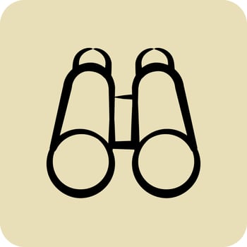 Icon Binoculars. suitable for education symbol. hand drawn style. simple design editable. design template vector