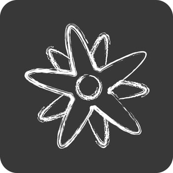 Icon Edelweiss. suitable for education symbol. chalk Style. simple design editable. design template vector